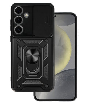 Хибриден калъф гръб Slide Camera Armor Case Samsung Galaxy S25 - черен